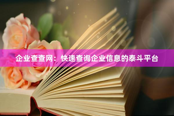 企业查查网：快速查询企业信息的泰斗平台